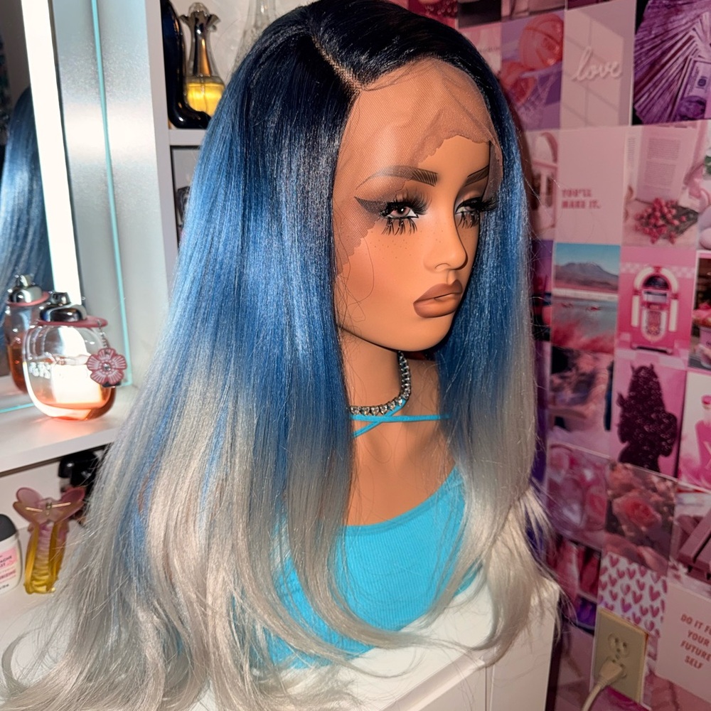 Blue Ombre Lace Front Wig